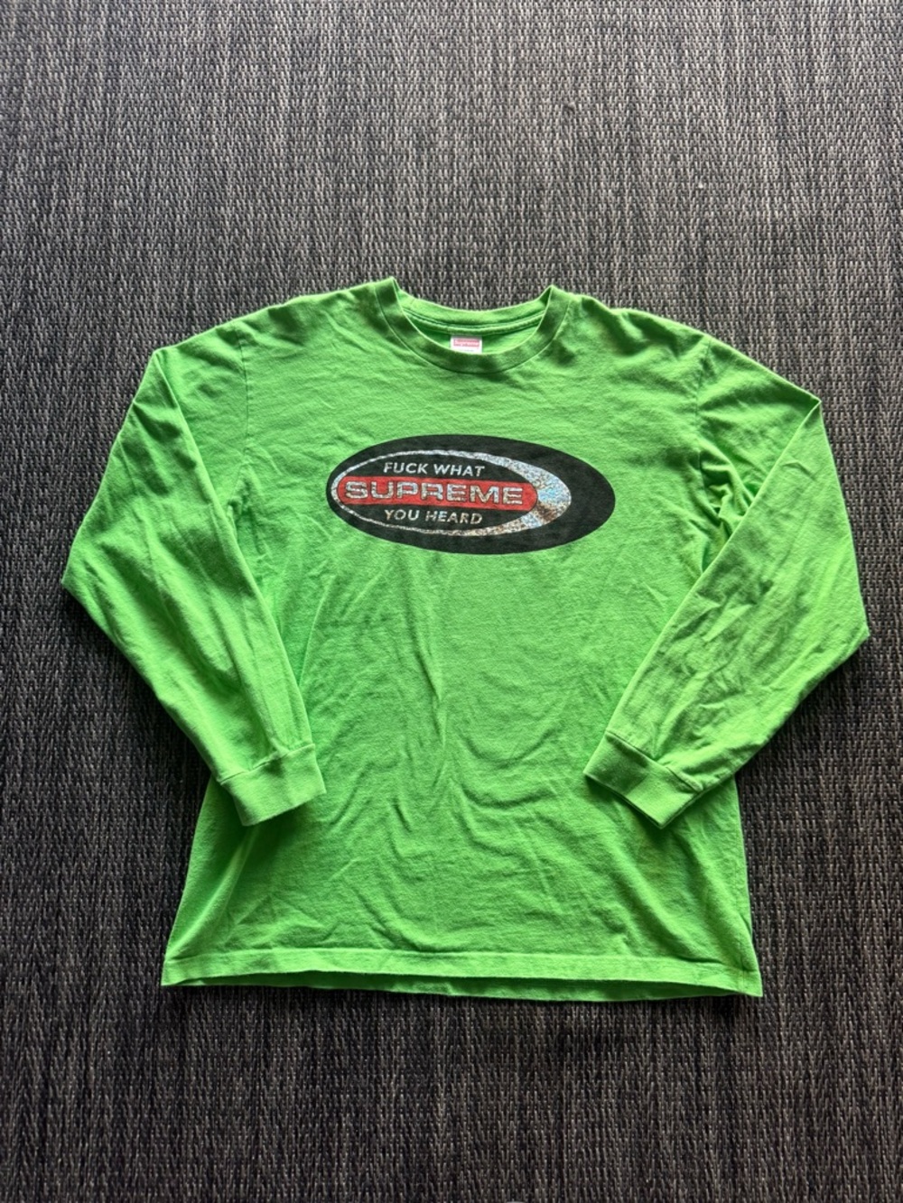 Supreme FW2016 FckWhat You Heard Long Sleeve Green Men's Graphic T-Shirt Size L